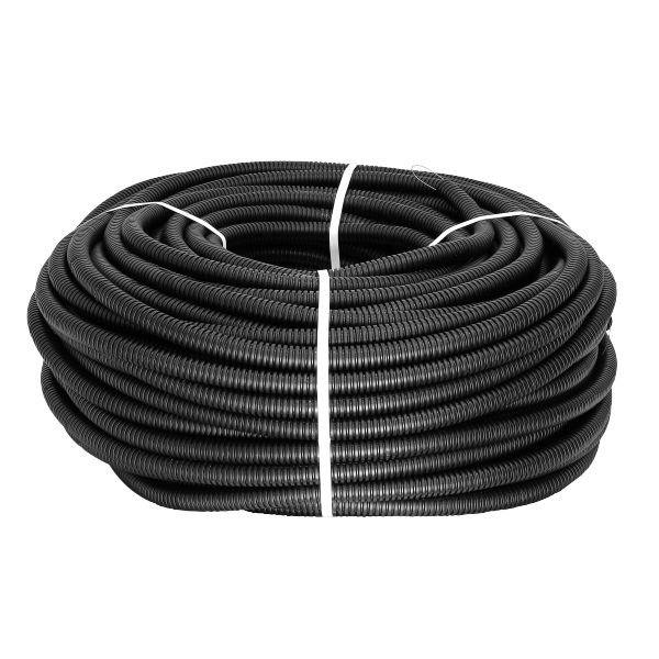 Труба гофр. ПНД Plast с зондом d25мм (25м.) черная EKF PROxima